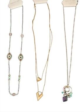 “CJ Banks New With Tags Necklace Lot of 3 - Boho / Gold Layered / Charm